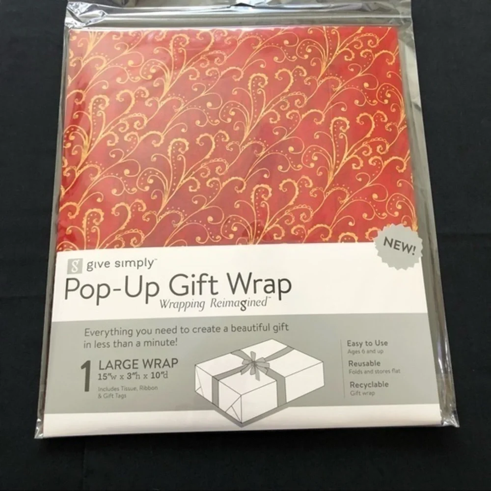 Birthday Celebration Anniversary Gift Box Bundle 1 large 2 small Red Gold Swirl